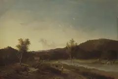 Walter Mason Oddie, Fisherman Guiding the Cattle Home, 1850, oil on canvas