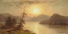 Jervis McEntee, Northwoods Lake, 1870, oil on board