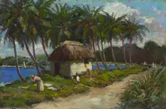 Abbott Fuller Graves, By the Coastline, Jamaica, oil on canvas