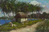 Abbott Fuller Graves, By the Coastline, Jamaica, oil on canvas