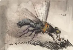 Insect by T. Lux Feininger, 1954, watercolor, gouache and ink on paper, offered Aug 2023