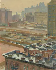 Cliff Young, Genesis — Lincoln Center, oil on canvasboard