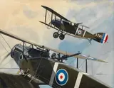 Thomas M. Hoyne, Bristol Fighters, gouache, watercolor and graphite on board