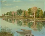 Pasquale, Rowboat on Lake Lauderdale, oil on canvas