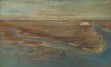 Leonid Berman, Pêcheurs de mers dans le Vidourle, oil on canvas