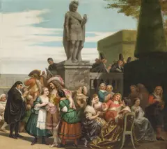 Elegant company at Versailles by Henri-Pierre Picou, oil on canvas, sold Jan 2023