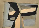 Lee Gatch, Temple Stone, 1968, linen, plaster and pigment on stone