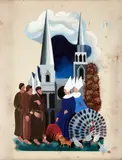 Alexandra Exter, Illustration for François Villon's 'Les Lais', 1944, gouache au pochoir on paper