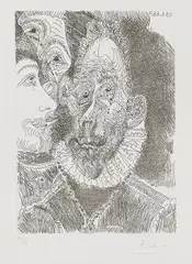 Pablo Picasso, Portrait-Charge d'un Personnage, en Larmes, Pl. 194, from Séries 347 (B. 1674; Ba. 1690), 1968, Etching on wove paper
