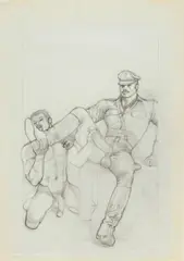 Tom of Finland, Sans titre (Dessin préparatoire pour #83.29), graphite on paper