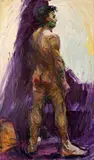 Eirini Kana, Standing Nude, oil on canvas