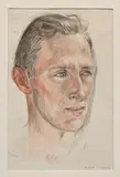 Jared French, Portrait, pastel sur papier