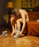 George Thomas Georgiadis, Getting Ready, oil on canvas