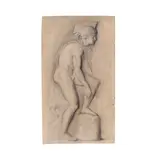XIXe siècle Ecole française, Etude d'après un bas-relief antique, charcoal, black chalk, heightened with white