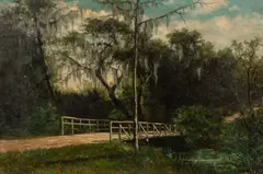 The Bridge at Winter Park Florida by Frank Henry Shapleigh, oil on canvas, sold Sep 2022