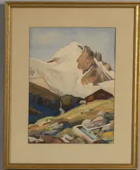 Mountain Landscape, Spring by John Whorf, watercolor on paper, sold Sep 2022