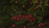 Levi Wells Prentice, Raspberries and Leaves, A Plein-Air Still Life, oil on canvas