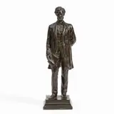 George Edwin Bissell, Lincoln Holding a Copy of the Proclamation of Emancipation, bronze with brown and verdigris patina