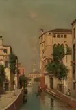 Warren Sheppard, Venice Canal, oil on board