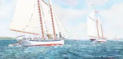 William R. Beebe, Timberwind & Heritage, oil on canvas