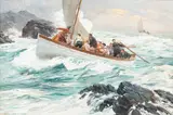 Anton Otto Fischer, "Lifeboat's Through the Surf!"