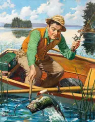 Joseph Francis Kernan, Into the Net!, oil on canvas