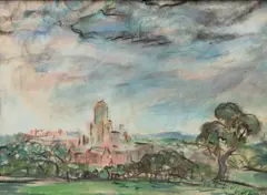 Marion Huse, Albany View from Tireali Acres, pastel on paper/board