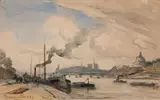 Frank Myers Boggs, Paris-Port St. Nicolas, watercolor on paper