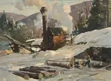 Aldro Thompson Hibbard, Saw Mill in Winter, New Fane, Vermont