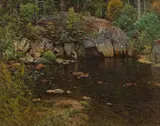 John Joseph Enneking, Trout Pond, North Newry, Maine, oil on canvas