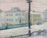 Hope Smith, Congdon Street, Providence - Winter, oil on canvas