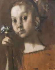 Girl in Orange by Jack Levine, oil on canvas, sold Sep 2022
