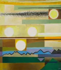Werner Drewes, Stratosphere, 1980, oil on canvas