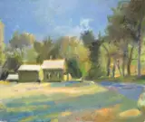 Wolf Kahn, Houses the Color of Trees, 1985, oil on canvas