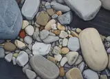 Alan Magee, Stones with Red Brick, 1982, acrylic on canvas