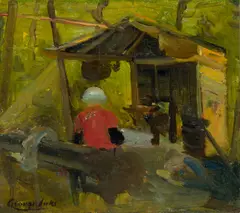 George Luks, Shack in the Woods, oil on canvas
