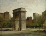 Alfred S. Mira, Washington Square, oil on canvas