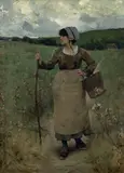 Charles Sprague Pearce, Across the Common, circa 1884, oil on canvas