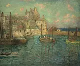 Hayley Lever, Harbor with Sailboats, oil on canvas