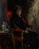 William Merritt Chase, Study for the Portrait of Mme. E. H. Bensel (Lady at the Window), circa 1912, oil on canvas
