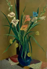 Preston Dickinson, Flowers in Vase, circa 1924, oil on canvas