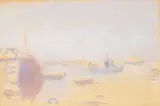 Wolf Kahn, Maine Harbor, 1967, pastel on paper