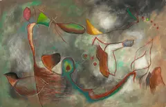 Rolph Scarlett, Biomorphic Abstraction, circa 1930, gouache and ink on paper