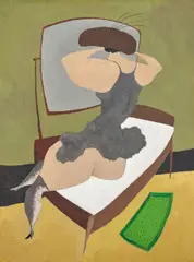 La Femme de Toulouse by Charles Green Shaw, 1944, oil on canvasboard, sold May 2023