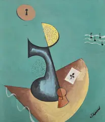 Charles Green Shaw, An Organized Escape, 1935, oil on canvasboard
