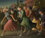 Clyde Singer, The Rush Hour, 1937, oil on canvas