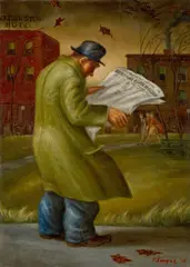 Autumn by Clyde Singer, 1939, oil on canvas, sold May 2023