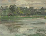 A. Y. Jackson, The Grand River Near Berlin, Ontario, 1910, oil on board