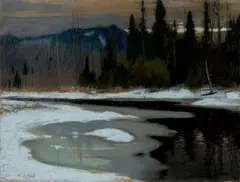 Rca Maurice Galbraith Cullen, The Cache River, Last Gleams of a Winter Sun, 1923, pastel on paper laid down on board