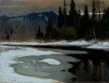 Rca Maurice Galbraith Cullen, The Cache River, Last Gleams of a Winter Sun, 1923, pastel on paper laid down on board